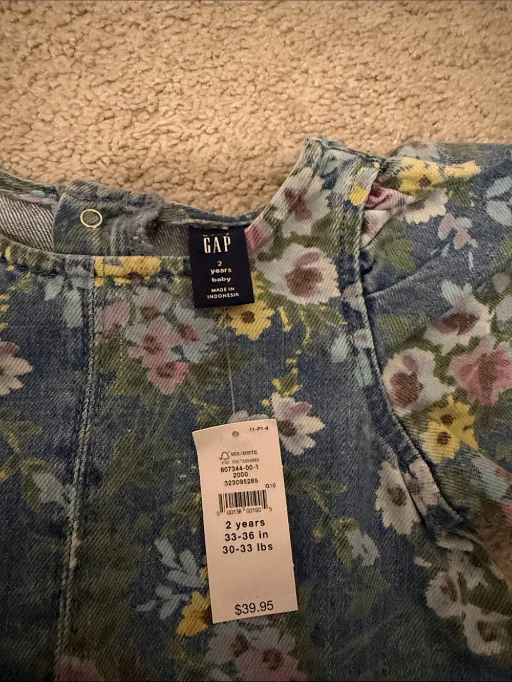 Toddler gap denim floral dress